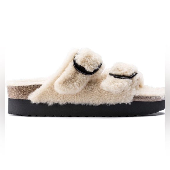 BIRKENSTOCK Papillio Arizona Big Buckle Shearling Teddy Sandals - Picture 3 of 8